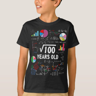 Square Root Of 100 10th Birthday 10 Year Old Gifts T-Shirt