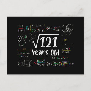 Square Root of 121 11th Birthday 11 Year Old Gifts Holiday Postcard