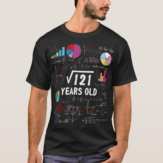 Square Root Of 121 11Th Birthday 11 Year Old Love  T-Shirt (Front)