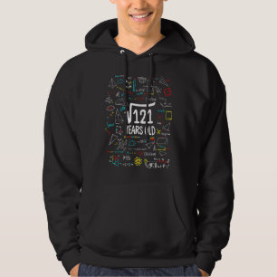 Square Root Of 121 11th Birthday 11 Years Old Math Hoodie