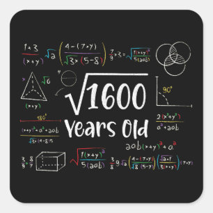 Square Root of 1600 40th Birthday 40 Year Old Gift Sticker
