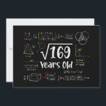 Square Root of 169 13th Birthday 13 Year Old Gifts Invitation<br><div class="desc">Perfect 13 Yrs Old Gift Idea for Kids Square Root Of 169 Years Old. Awesome gift for teen,  children,  daughter,  friends made/ born in 2011,  schoolboy,  son,  youth,  schoolchild,  boy,  kinder,  legend,  girl,  guys,  teenagers on happy 13th Birthday Party</div>