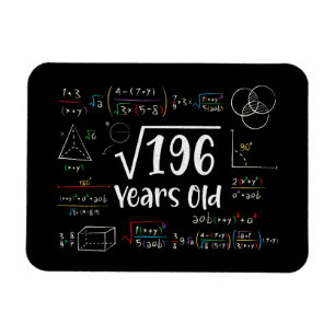 Square Root of 196 14th Birthday 14 Year Old Gifts Magnet