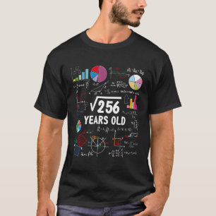 Square Root Of 256 16Th Birthday 16 Year Old Gifts T-Shirt