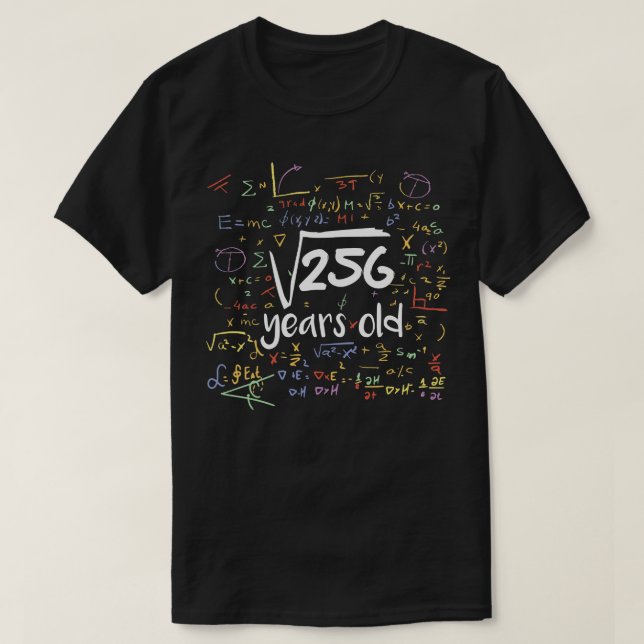 Square Root of 256 Years Old Funny Math Birthday 1 T-Shirt (Design Front)