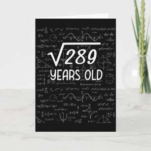 Square Root Of 289 17th Birthday 17 Year Old Gifts Card