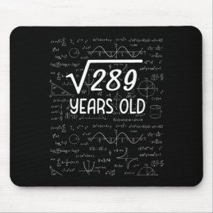 Square Root Of 289 17th Birthday 17 Year Old Gifts Mouse Pad