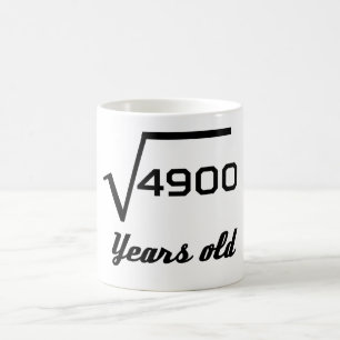 Square Root Of 4900 70 Years Old Coffee Mug