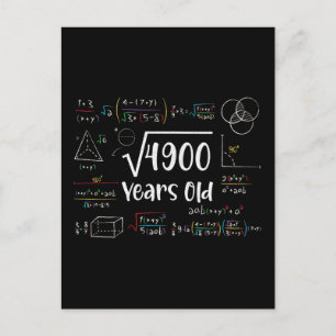 Square Root of 4900 70th Birthday 70 Year Old Gift Holiday Postcard