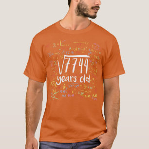 Square Root Of 7744 Years Old for Math Nerd 88th B T-Shirt