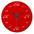 Square Root Wall Clock (White/Black) | Zazzle.ca
