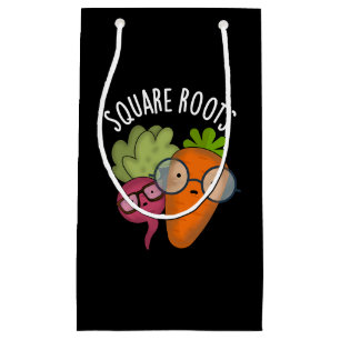 Square Roots Funny Math Pun Dark BG Small Gift Bag