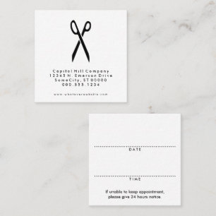 square salon scissors appointment reminder card
