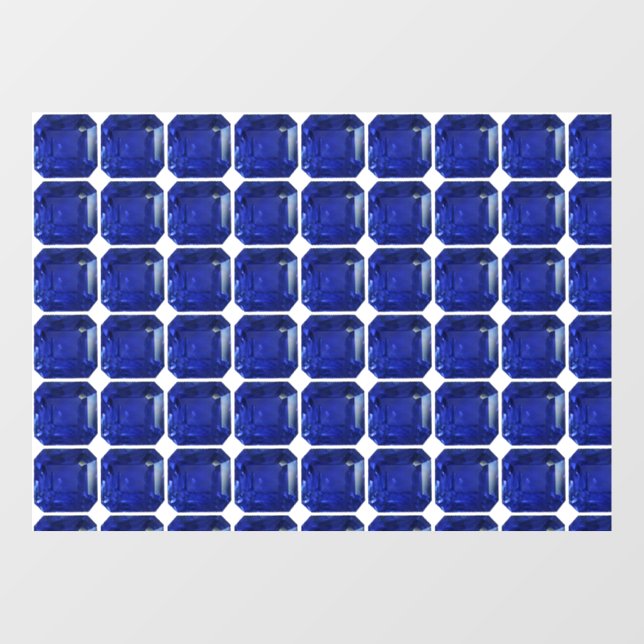 Square Sapphire Gemstone Blue Window Cling (Sheet)