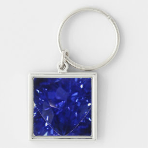 Square Sapphire Keychain