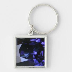 Square Sapphire Keychain