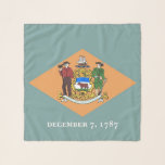 Square Scarf with flag of Delaware State, USA<br><div class="desc">Add a touch of Delaware pride to your wardrobe with our exclusive square scarf featuring the flag of Delaware! Crafted with meticulous attention to detail, this square scarf is more than just a stylish accessory; it’s a celebration of Delaware's heritage and cultural pride. The elegant design proudly showcases the iconic...</div>