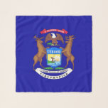 Square Scarf with flag of Michigan State, USA<br><div class="desc">Add a touch of Michigan pride to your wardrobe with our exclusive square scarf featuring the flag of Michigan! This square scarf is more than just a stylish accessory; it’s a celebration of Michigan’s rich heritage and cultural identity. Each scarf is adorned with the iconic Michigan state flag, making it...</div>