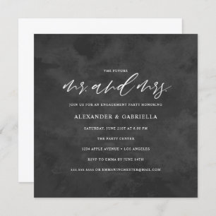 Square Script Future Mr. & Mrs. Engagement Party Invitation
