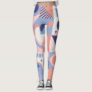 Square Shapes: Geometric Abstract Mosaic Leggings