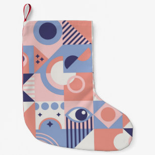 Square Shapes: Geometric Abstract Mosaic Small Christmas Stocking