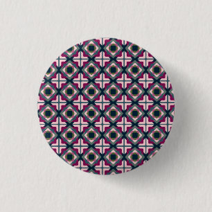 Square Shapes Pattern 1 Inch Round Button