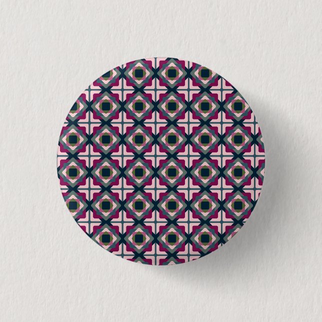 Square Shapes Pattern 1 Inch Round Button (Front)