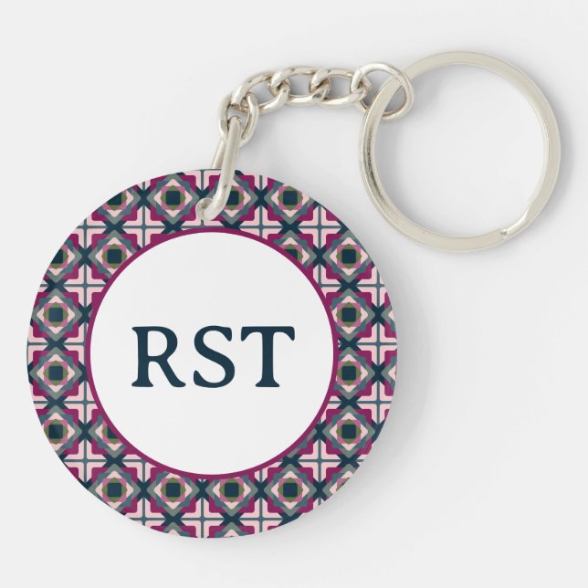 Square Shapes Pattern Keychain (Back)