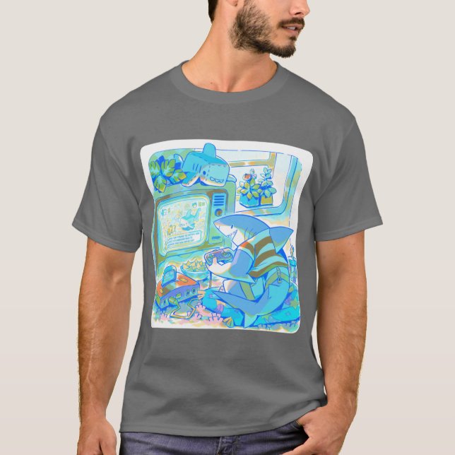 Square Shark funny T-Shirt (Front)
