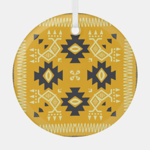 Square shawl, paisley floral batik. glass ornament