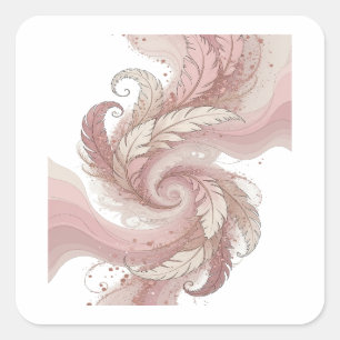 Square Silver FEATHERS IN SMOKE Square Sticker