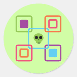 Square Skull Classic Round Sticker