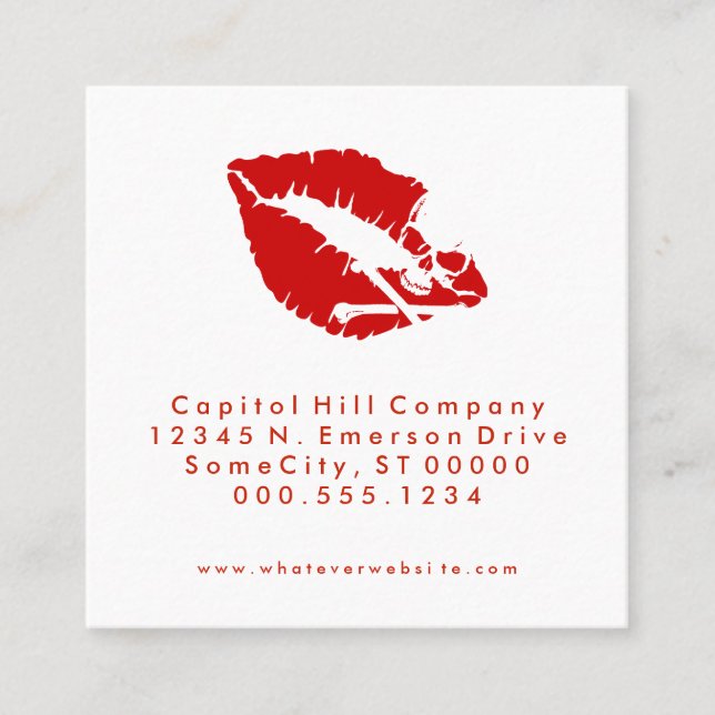 square skull kiss appointment reminder (Front)