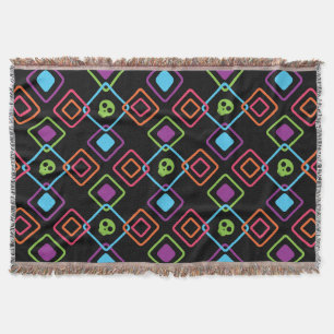 Square Skull Throw Blanket