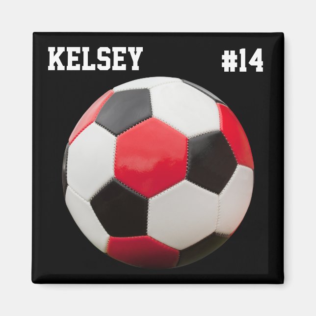 Square Soccer Magnet (Front)