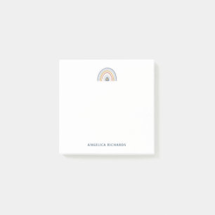 Square Soft Neutral Boho Rainbow Heart Post-it Notes