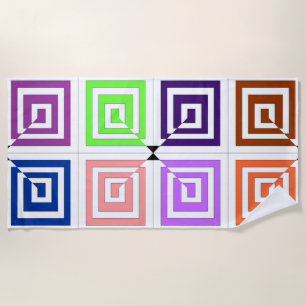 Square Spirals Beach Towel