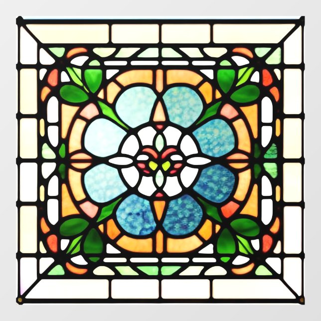 Square Stained Glass AI Art Window Cling (Sheet)