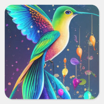 Square Sticke ECC, CALCOMANIA COLIBRI