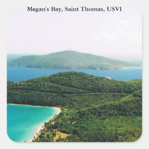 Square Sticker with Saint Thomas Island Scene