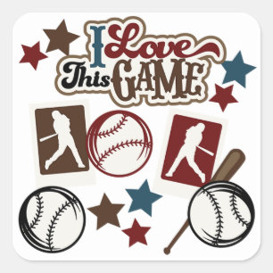 Square Stickers/Baseball "I Love this game" Sticker