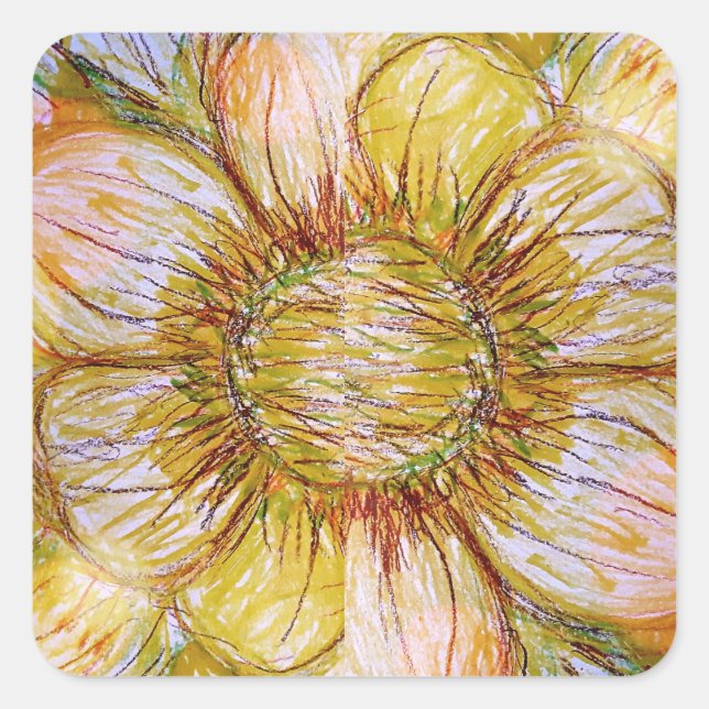 Square Stickers Golden Camellia (Front)