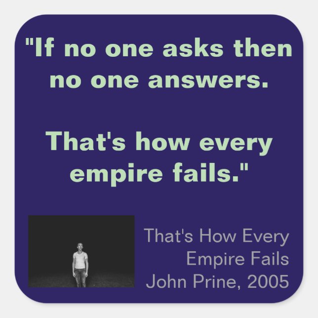 Square Stickers, sheet of six 3 inch stickeSticker Sticker (Front)