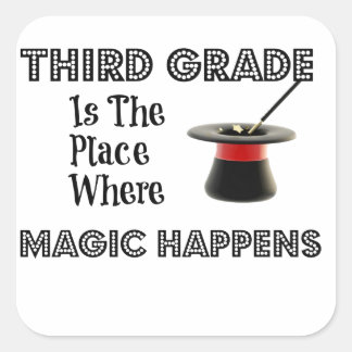 Square Stickers ThirdGradeMagic