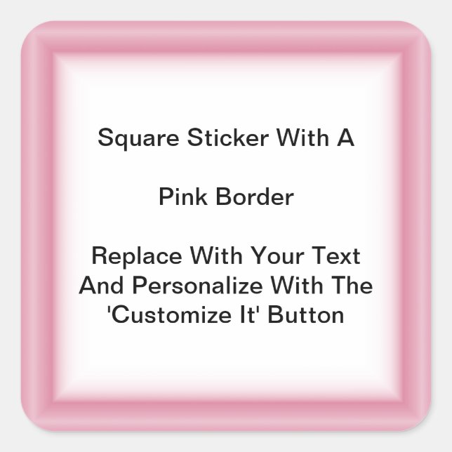 Square Stickers With A Pink Border In Sheets (Front)