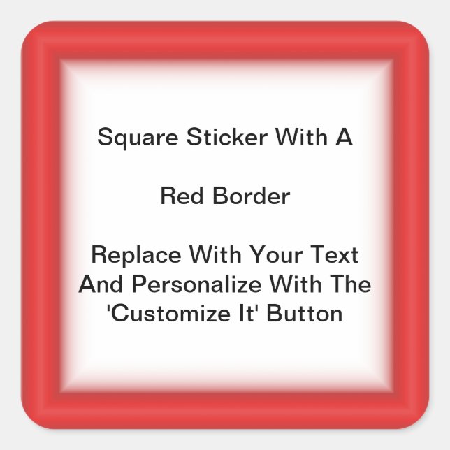 Square Stickers With A Red Border In Sheets (Front)