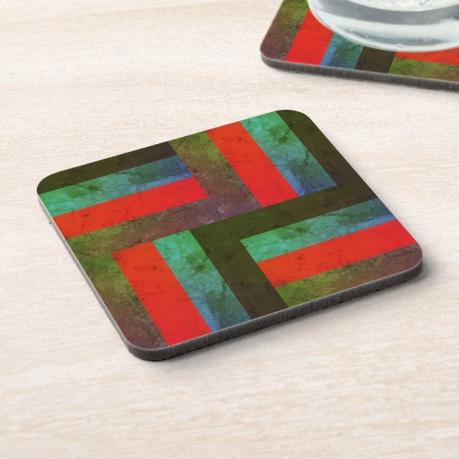 Square stripes marble stone deep look coaster (Left Side)