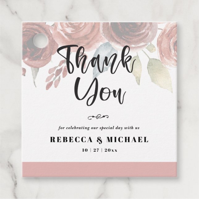 Square Thank You Favour Tags (Front)