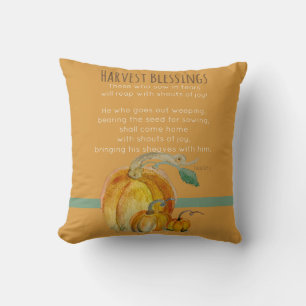 Square Throw Pillow: Harvest Blessings Throw Pillow
