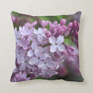 Square Throw Pillow with Lilac Design